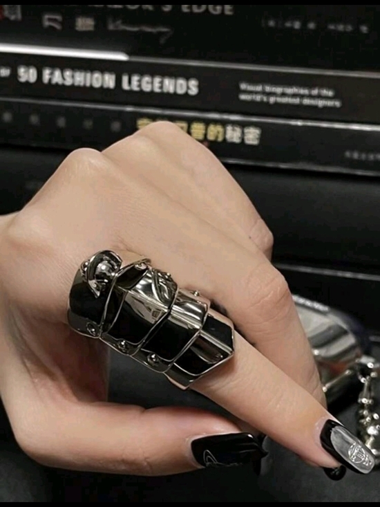 The Unbranded Brand Other - Unisex Black Gothic Armor Finger Ring Metal Statement Band Size 9 Viwestwod Sty